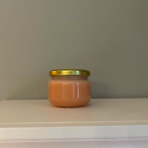 Small Orange Jar with Gold Lid